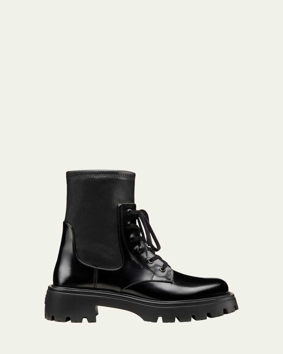 Everitt Stretch Leather Combat Booties